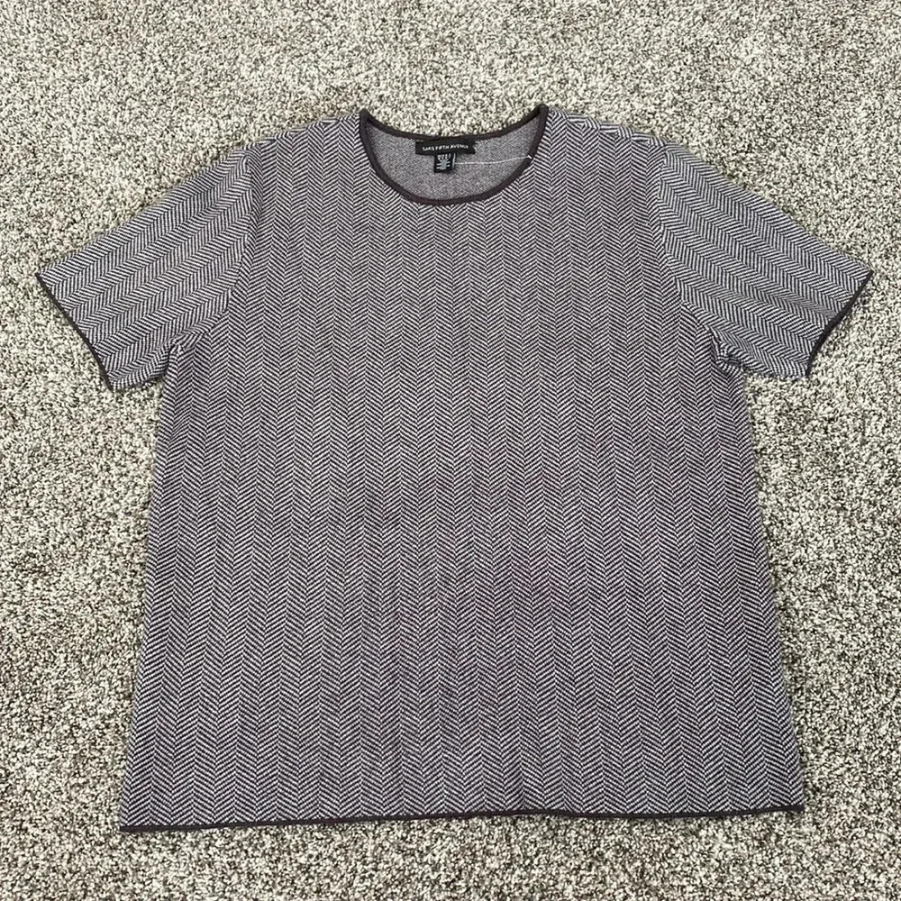 Saks Fifth Avenue Short Sleeved Sweater in Grey
